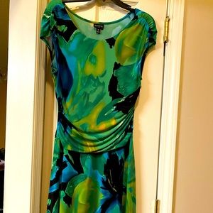 Multiple color short sleeve dress, size 12